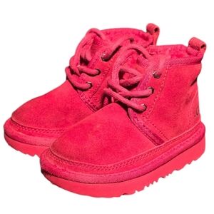 UGG Neumel II Kids Classic Boots Red Suede Size 7 Toddler